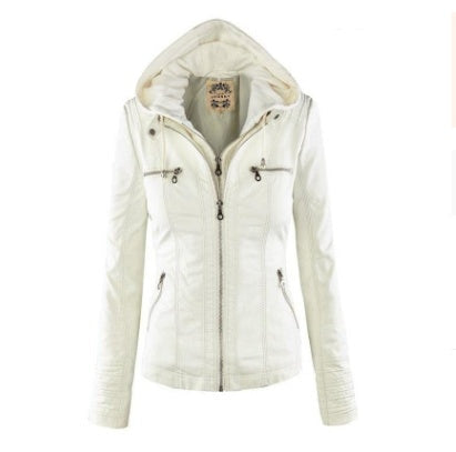 Veste en cuir  avec capuche - Molinse