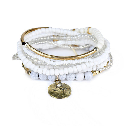 Bohemian Ocean Style Multi-layer Love Beaded Bracelet - Molinse