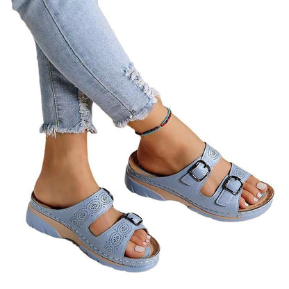 Claquettes vintage à semelles orthopédiques pour femmes - Molinse