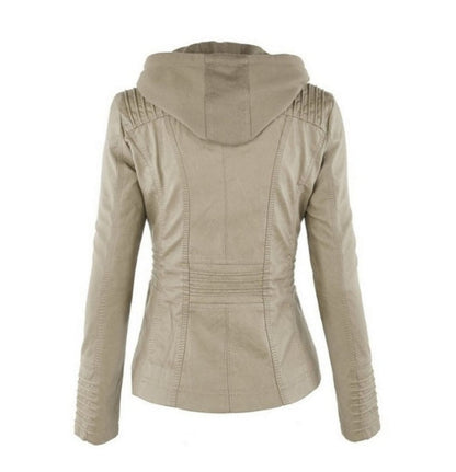 Veste en cuir  avec capuche - Molinse