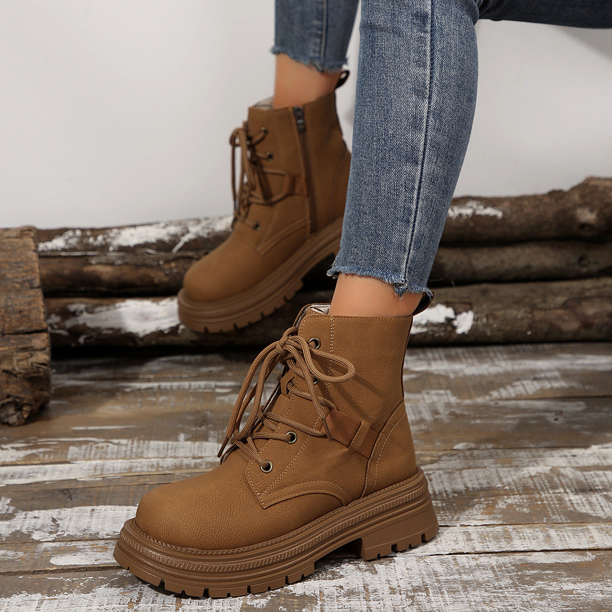 SILA - Bottines à talon carré lacées - Molinse