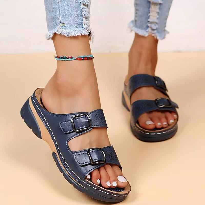 Claquettes vintage à semelles orthopédiques pour femmes - Molinse