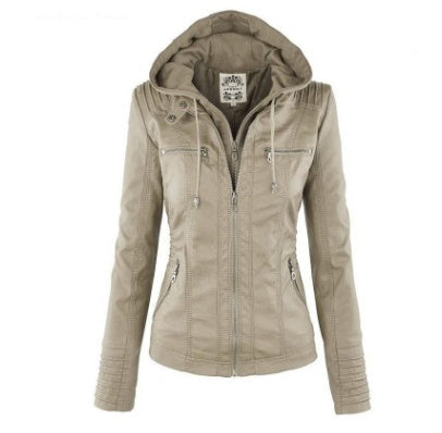 Veste en cuir  avec capuche - Molinse