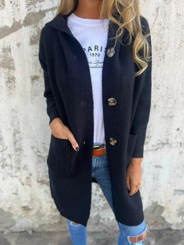 Cardigan long décontracté avec chapeau - Molinse
