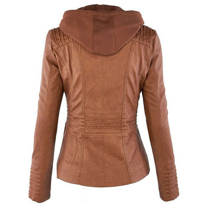 Veste en cuir  avec capuche - Molinse