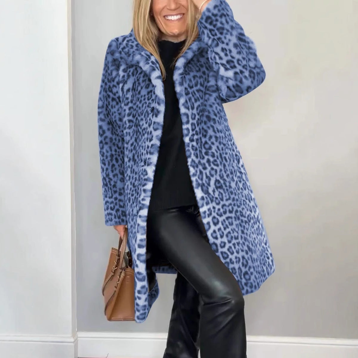 Manteau mi-long en peluche - Molinse