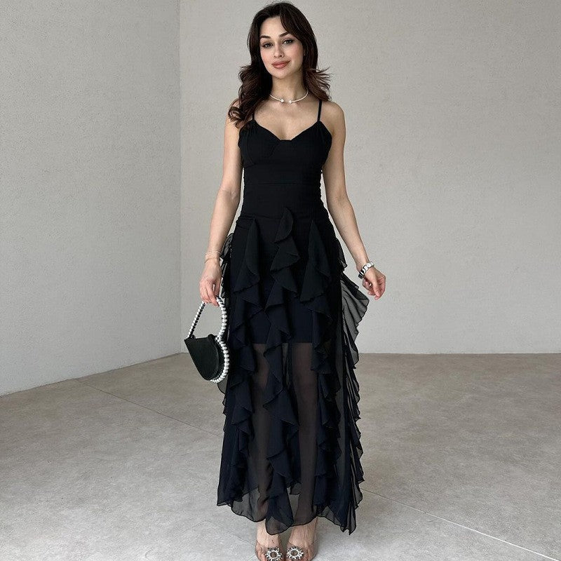 Robe Élégante à Volants – Style Glamour d'Été