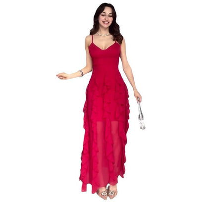 Robe Élégante à Volants – Style Glamour d'Été