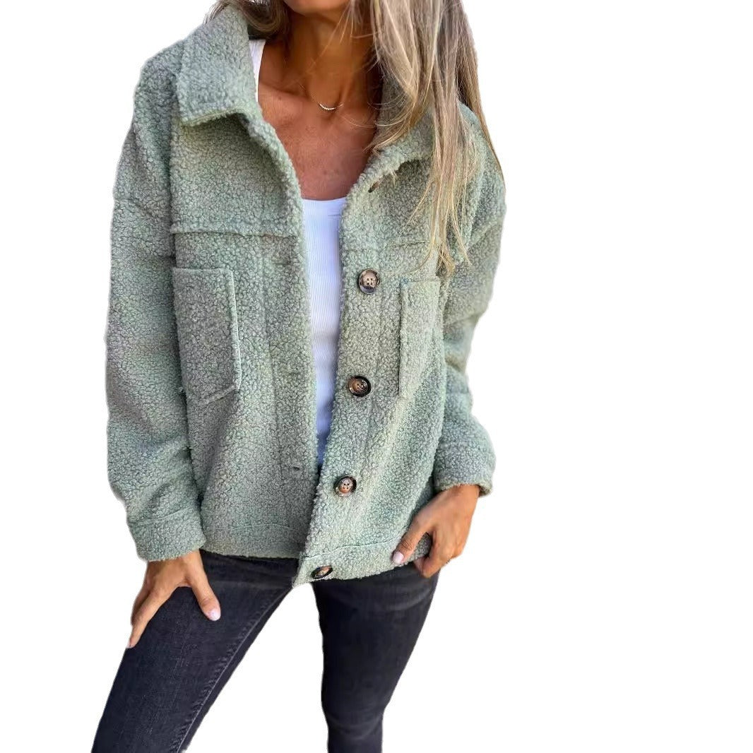 Veste en Tissu Sherpa avec Clo à Revers - Molinse