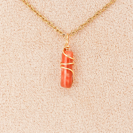 Pendentif | Mini piliers en Jade "Fleurs de prunier"
