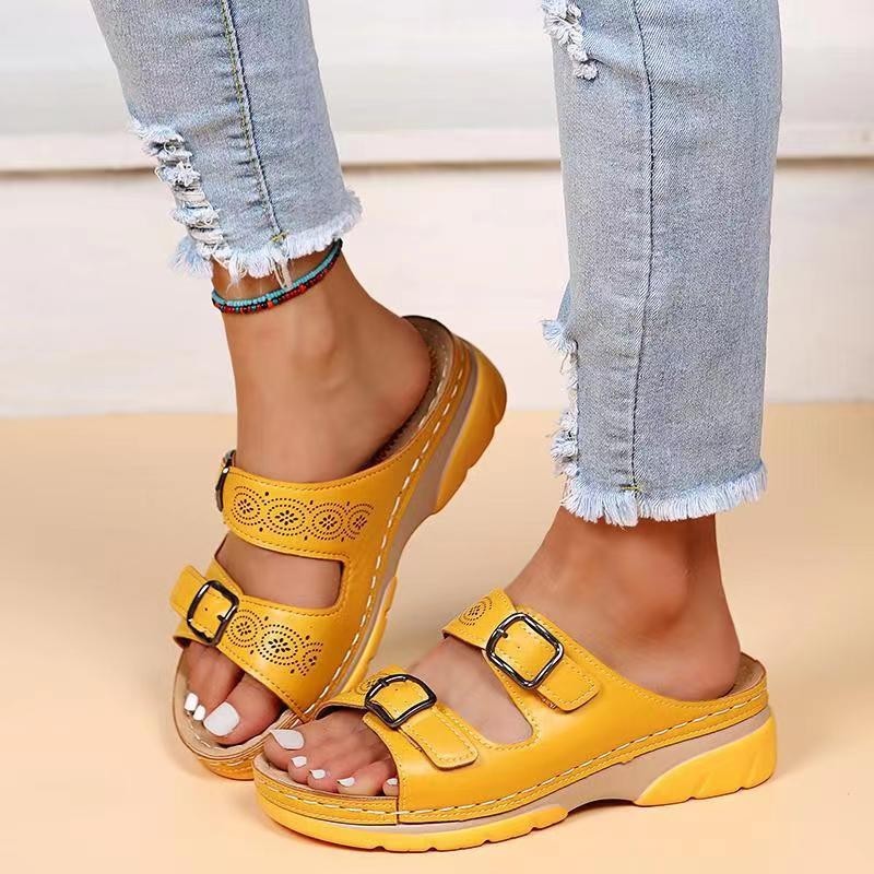 Claquettes vintage à semelles orthopédiques pour femmes - Molinse