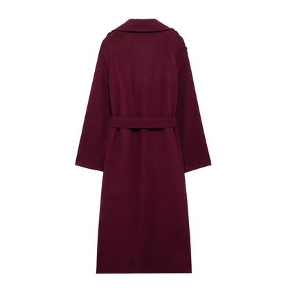 Manteau Long en Laine à Double Boutonnage - Molinse