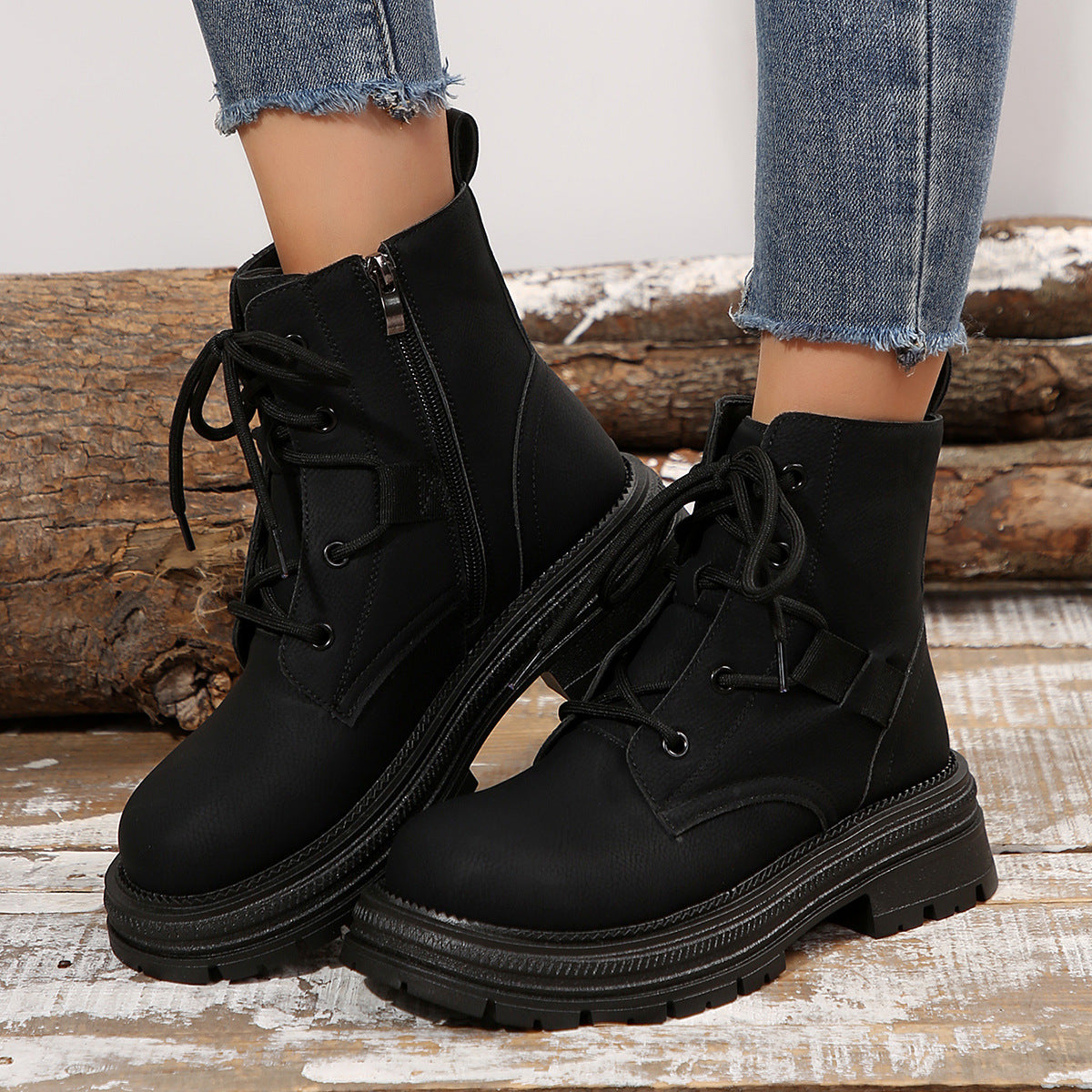 SILA - Bottines à talon carré lacées - Molinse