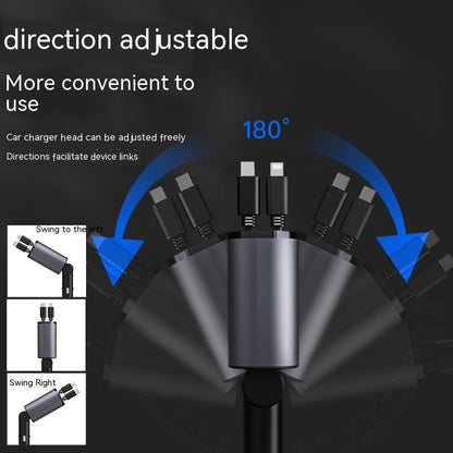Chargeur de voiture en métal 100W, charge Super rapide