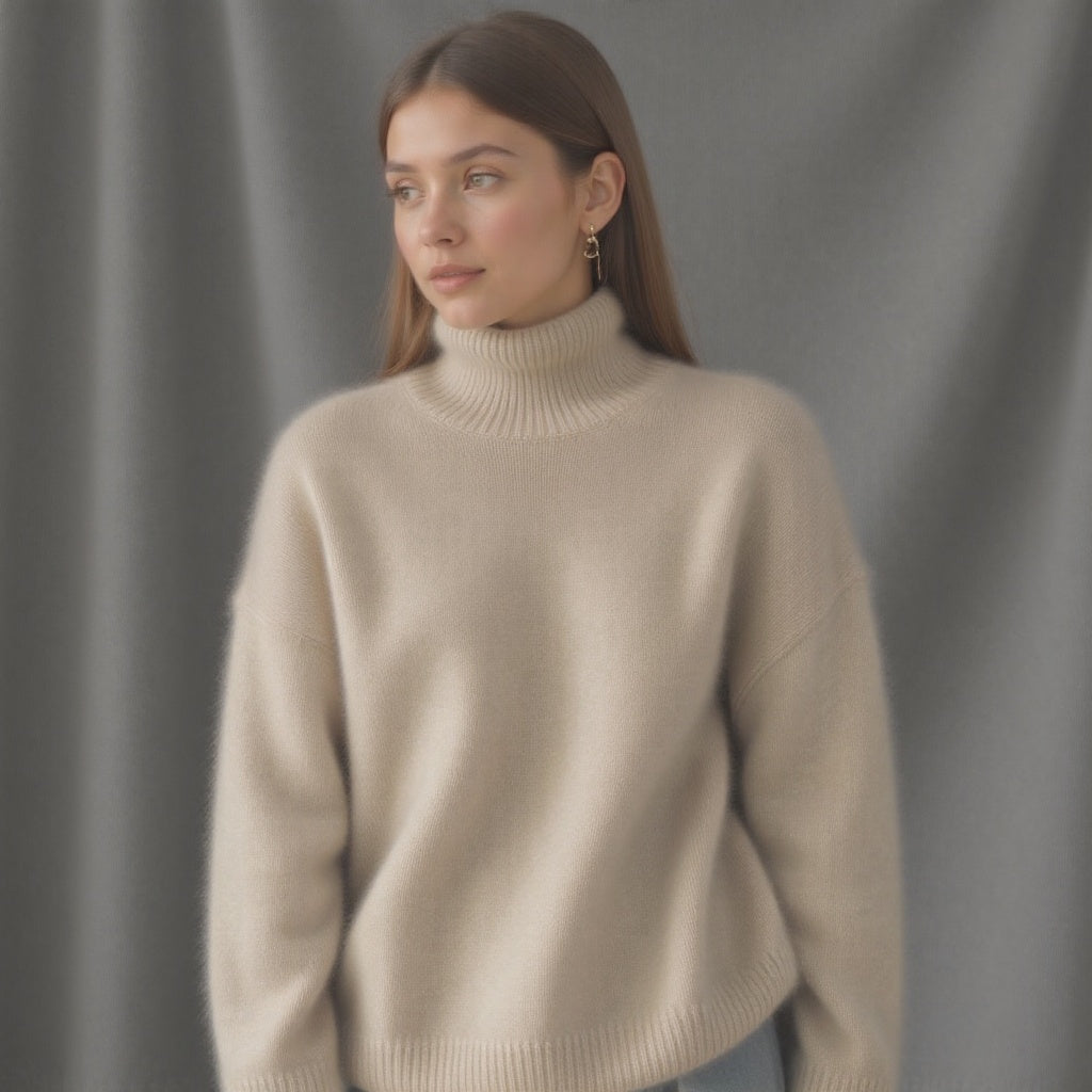 Pull Col Roulé Oversize en Cachemire - Molinse