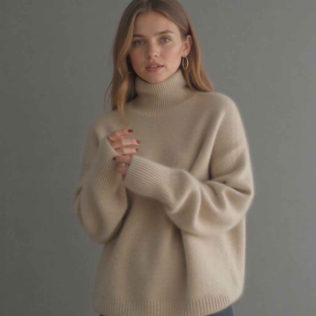 Pull Col Roulé Oversize en Cachemire - Molinse